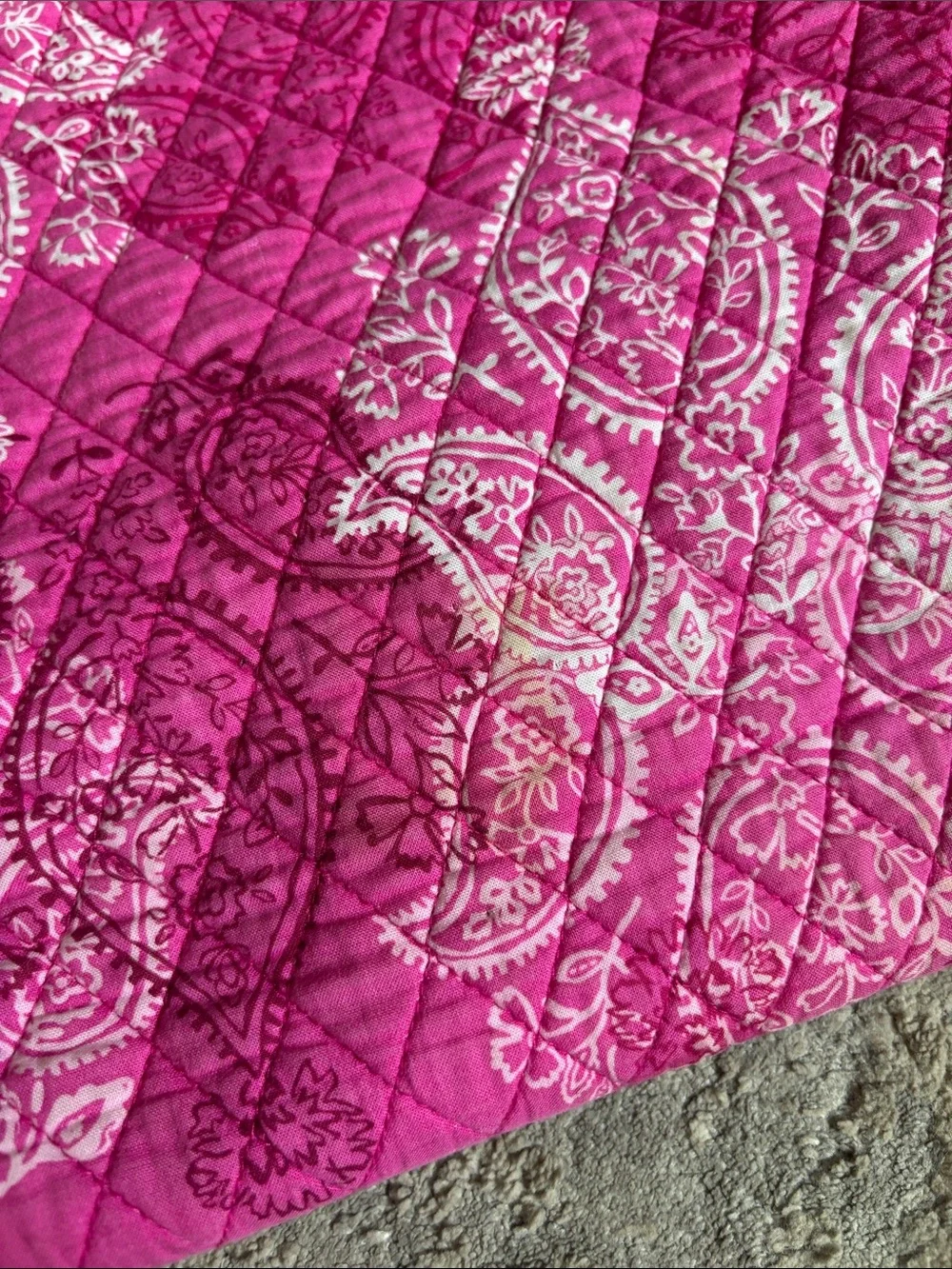 Vera Bradley Quilted Paisley Tote in Bright Pink